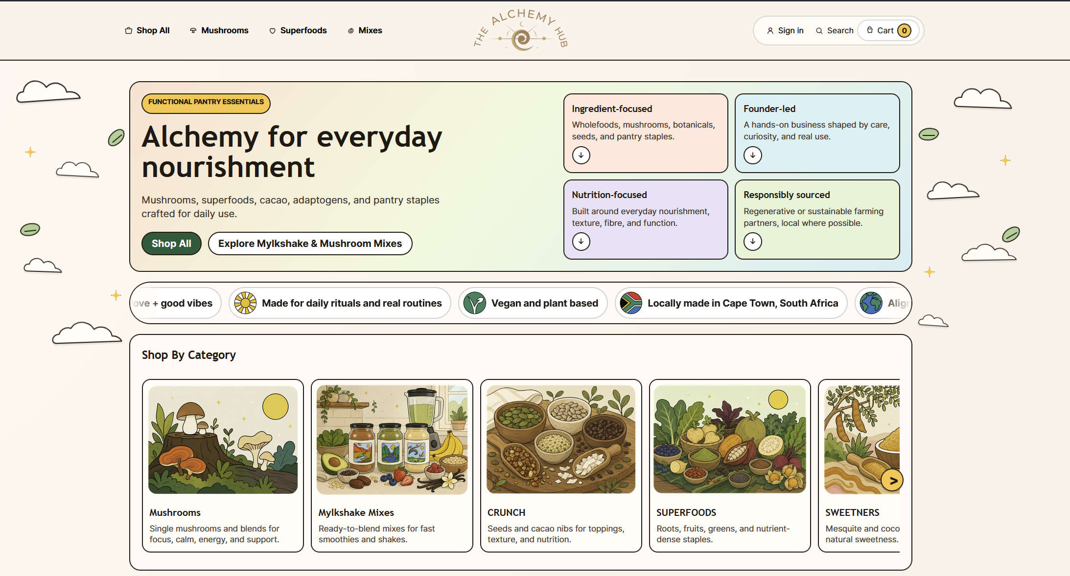 Screenshot preview of The Alchemy Hub storefront