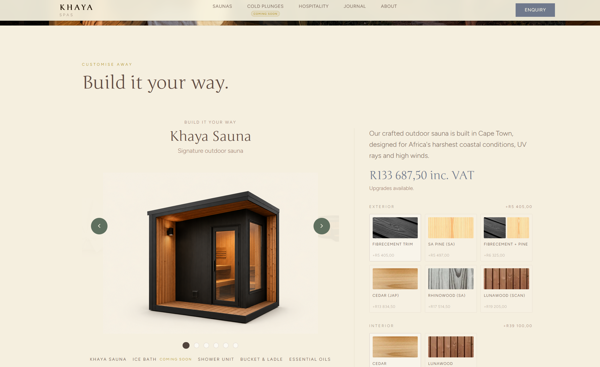 Screenshot preview of the Khaya Spas site