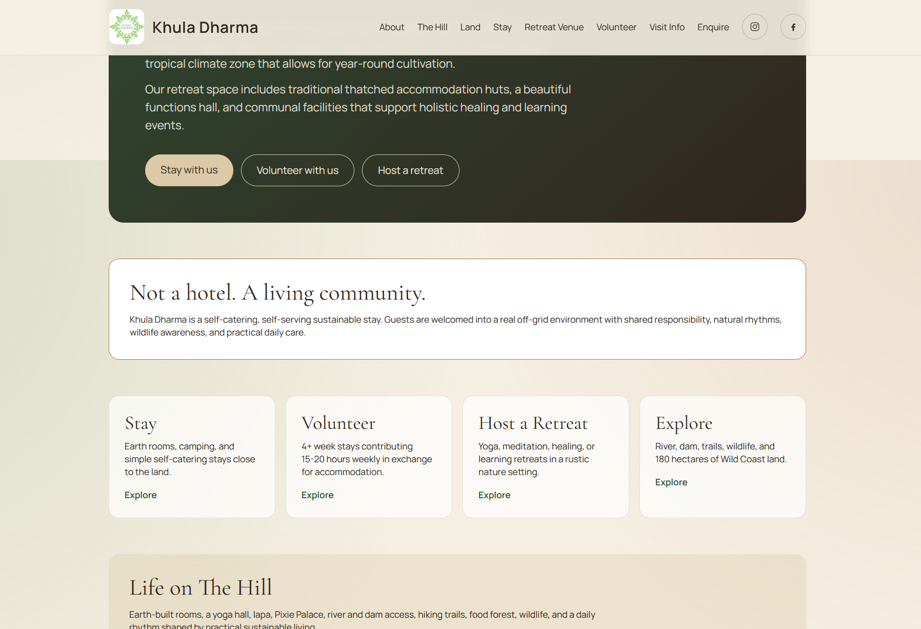 Screenshot preview of the Khula Dharma site